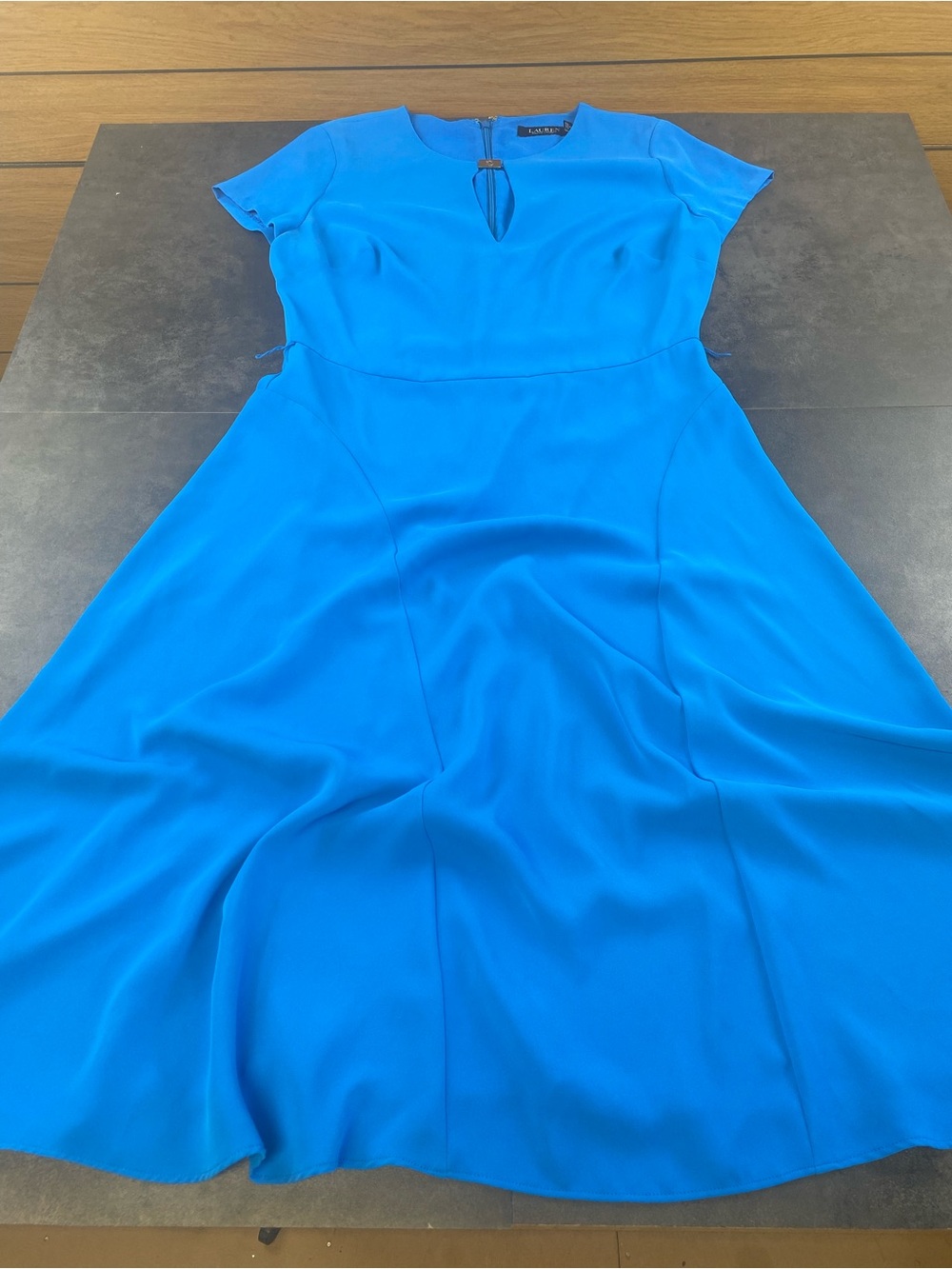 Lauren Ralph Lauren ‎ Blue Fit-and-Flare Midi Dress size 6